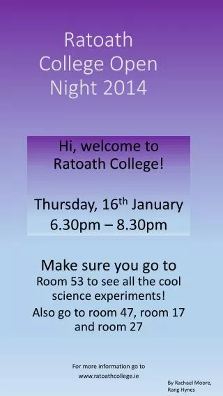 Ratoath College Open Night 2014