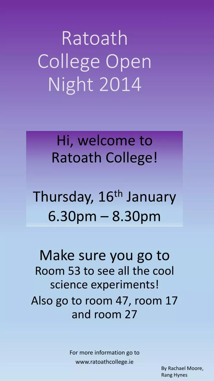 ratoath college open night 2014