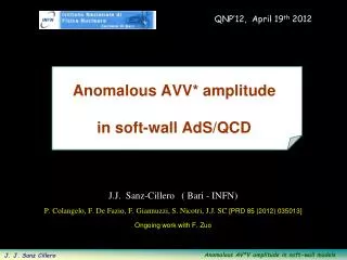 Anomalous AVV* amplitude in soft-wall AdS /QCD