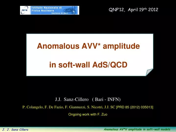 anomalous avv amplitude in soft wall ads qcd