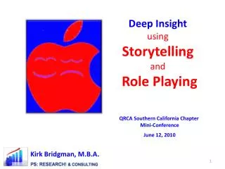 Deep Insight using Storytelling and Role Playing