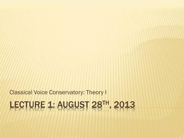 classical voice conservatory theory i