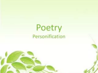 Poetry Personification