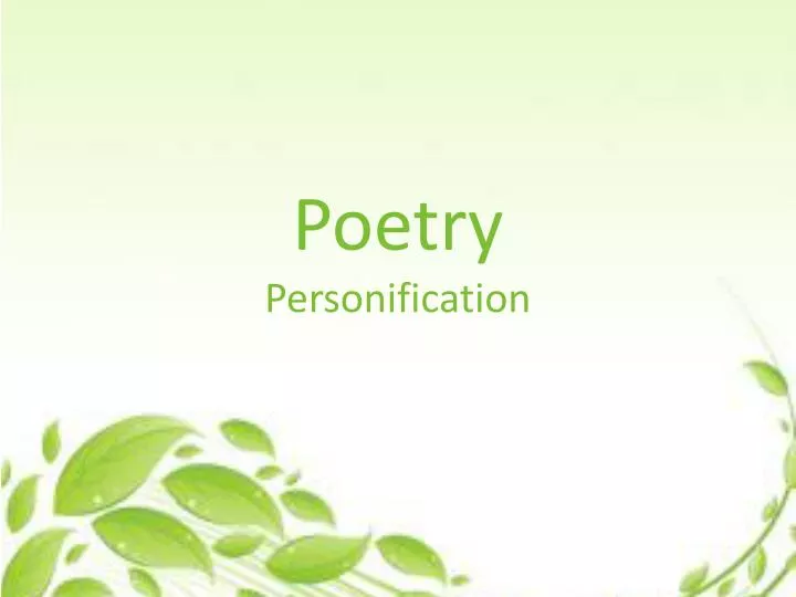 poetry personification