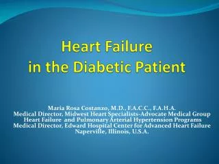 Heart Failure in the Diabetic Patient