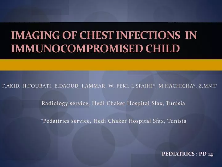 imaging of chest infections in immunocompromised child
