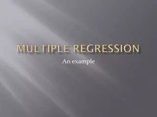 Multiple regression