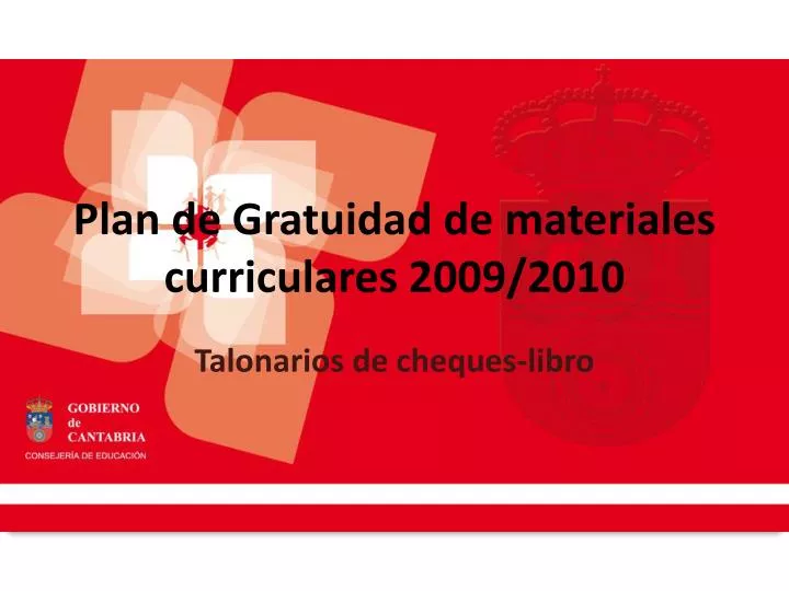 plan de gratuidad de materiales curriculares 2009 2010