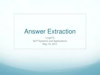 Answer Extraction