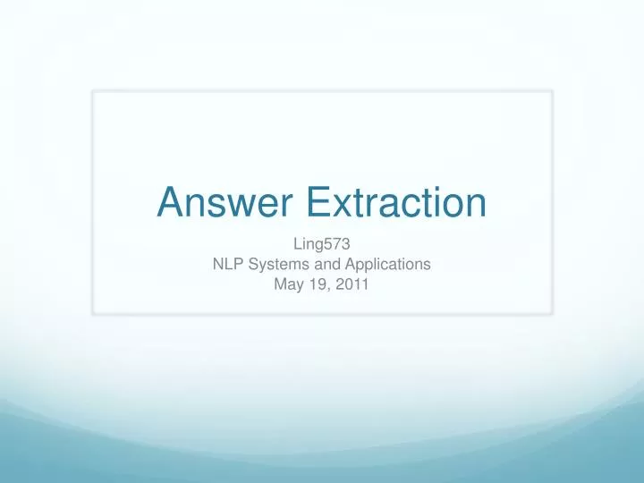 answer extraction