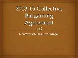 2013-15 Collective Bargaining Agreement