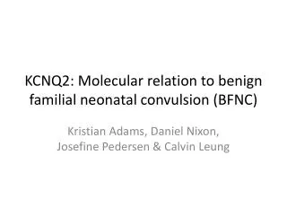 KCNQ2: Molecular relation to benign familial neonatal convulsion (BFNC)