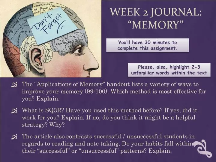week 2 journal memory