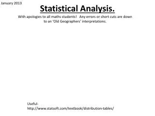 Statistical Analysis.