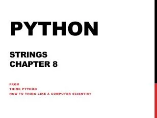 Python Strings chapter 8