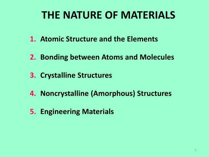 the nature of materials