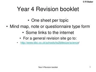 Year 4 Revision booklet
