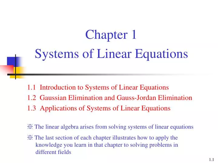 chapter 1 systems of linear equations