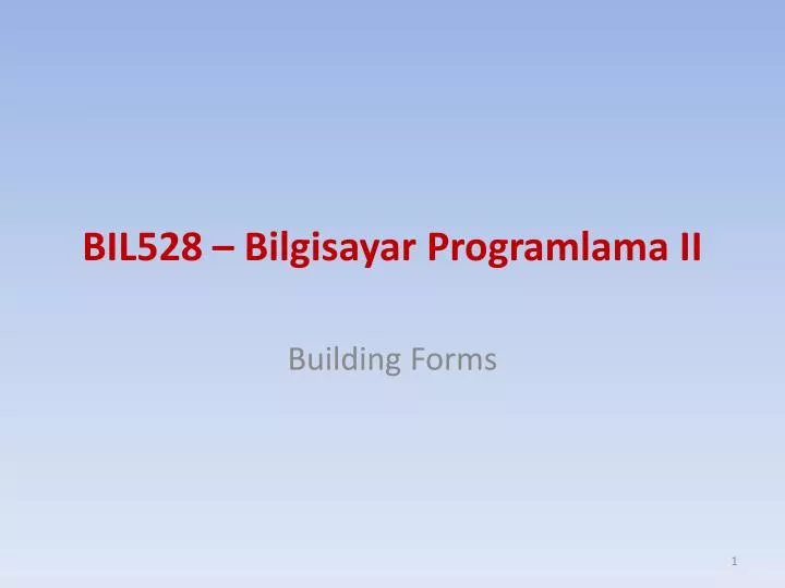 bi l528 bilgisayar programlama ii