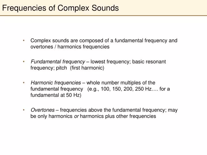 frequencies of complex sounds