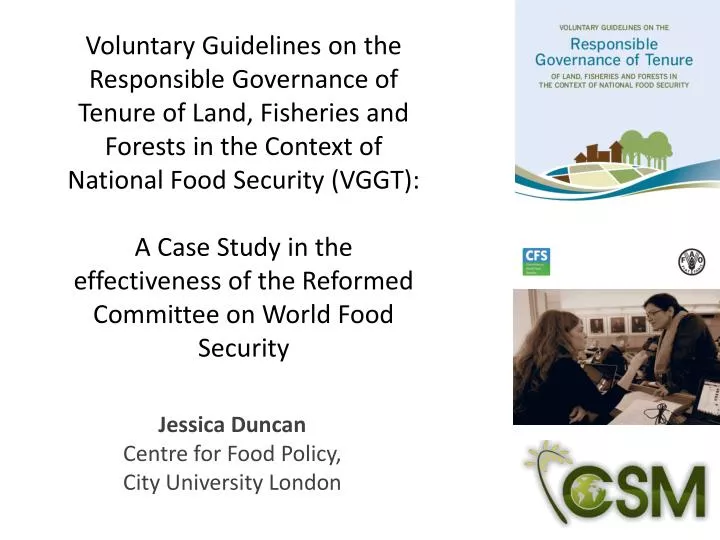 jessica duncan centre for food policy city university london