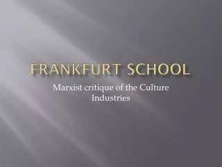 Frankfurt school