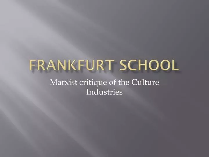 frankfurt school