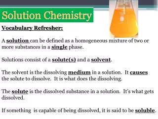 Solution Chemistry