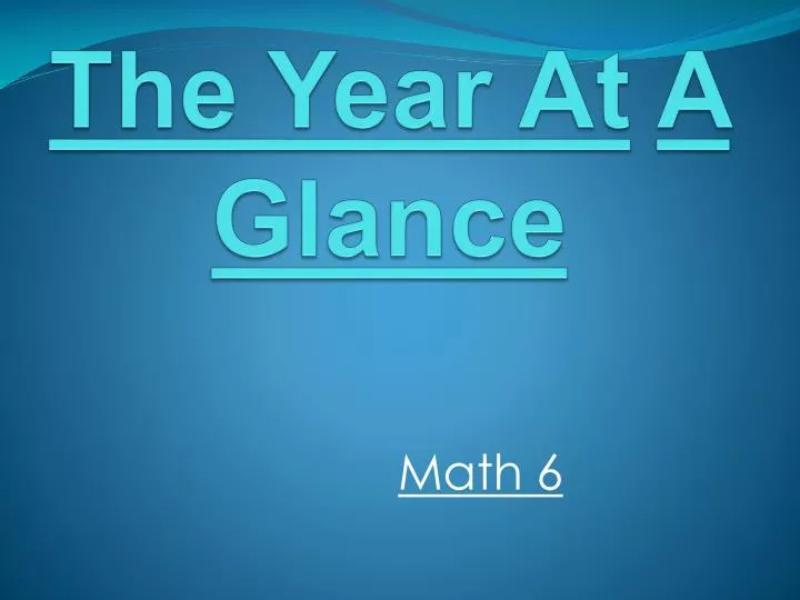 the year at a glance