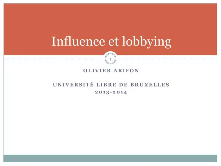 influence et lobbying