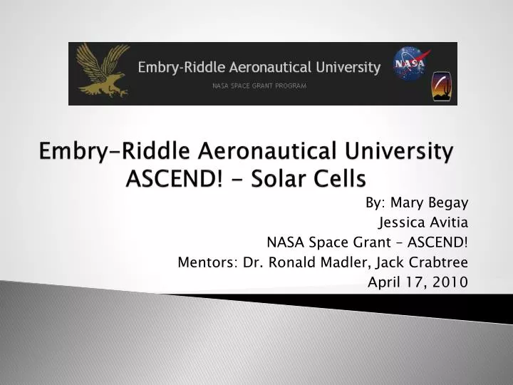 embry riddle aeronautical university ascend solar cells