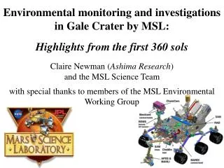 Overview of MSL’s environmental instrument suite