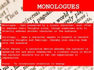 MONOLOGUES