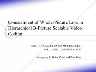 Concealment of Whole-Picture Loss in Hierarchical B-Picture Scalable Video Coding