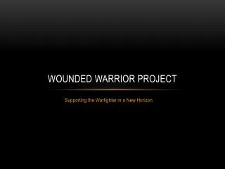 Wounded warrior Project