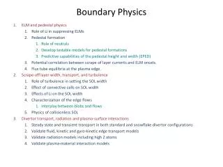 Boundary Physics