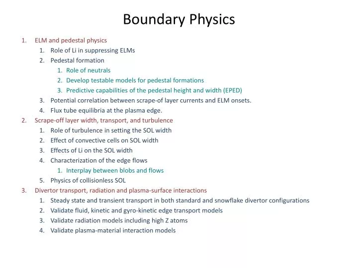 boundary physics