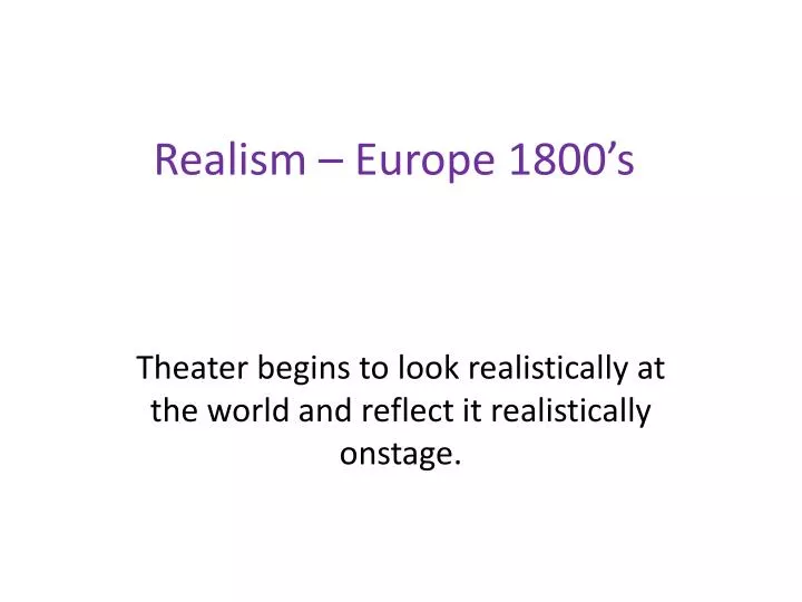 realism europe 1800 s