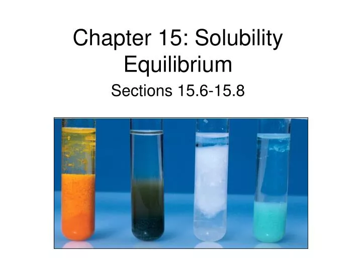 chapter 15 solubility equilibrium