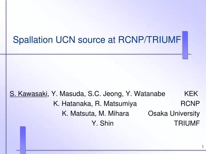 spallation ucn source at rcnp triumf