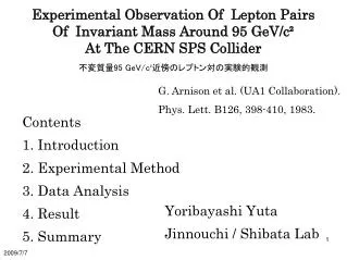 Contents 1. Introduction 2. Experimental Method 3. Data A nalysis 4. Result 5. Summary