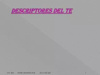 descriptores del te