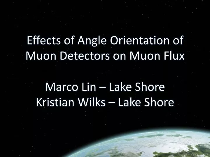 effects of angle orientation of muon detectors on muon flux
