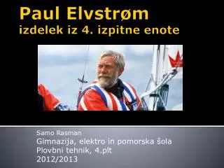 samo rasman gimnazija elektro in pomorska ola plovbni tehnik 4 plt 2012 2013