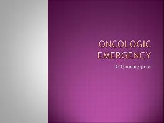oncologic emergency