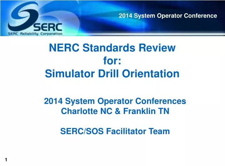 nerc standards review for simulator drill orientation