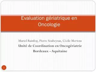 evaluation g riatrique en oncologie
