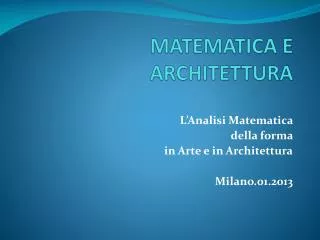 matematica e architettura