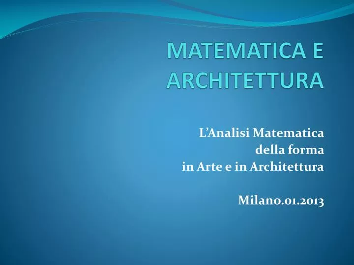 matematica e architettura