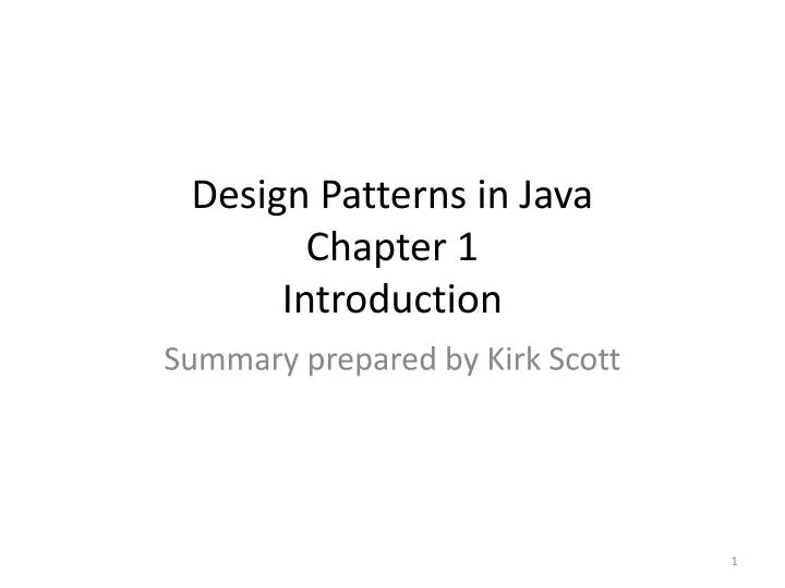 design patterns in java chapter 1 introduction